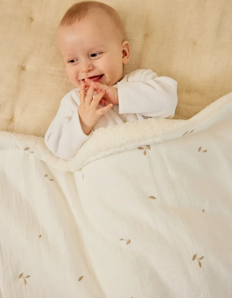 Couverture blanche en gaze de coton bio 75x100 cm / L-CS