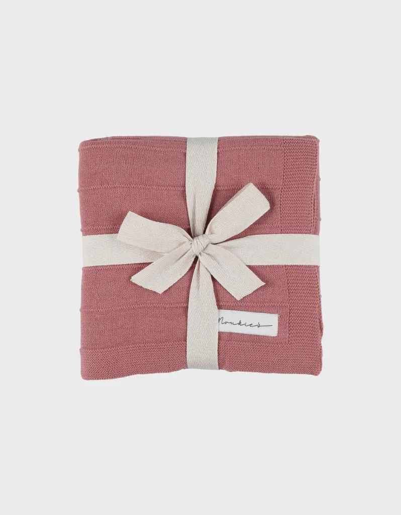 [BB2527.43] Couverture 75*100 cm en tricot bio / L-CS