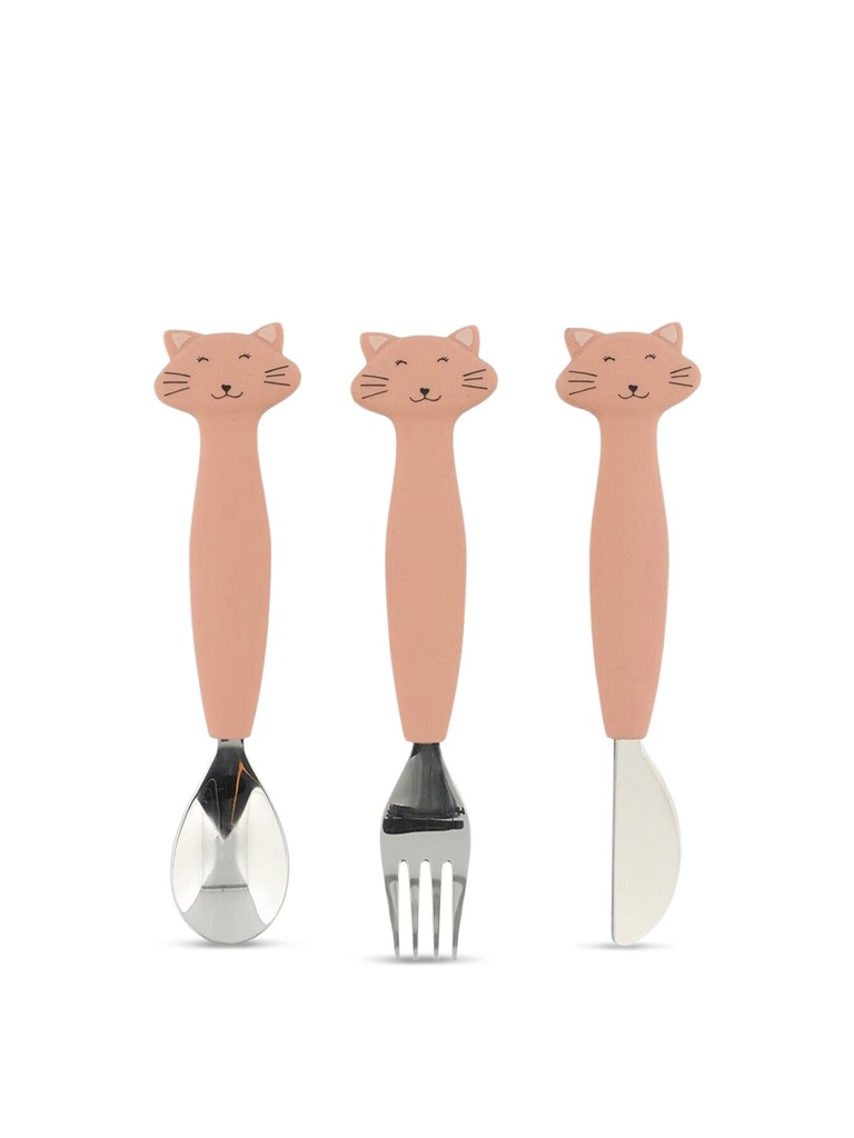 Couvert 3pc en silicone - Mrs Cat / Trixie / L-CS